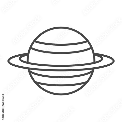 Saturn planet icon. Outline saturn planet vector icon for web design isolated on white background