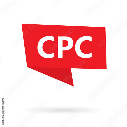 CPC (Cost Per Click) acronym on a sticker- vector illustration