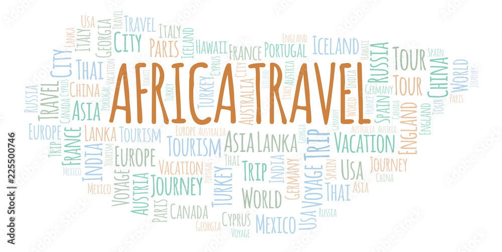 Fototapeta premium Africa Travel word cloud.