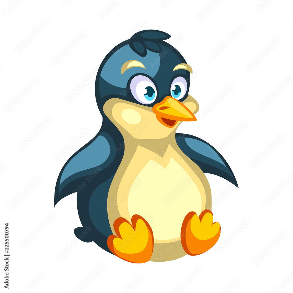 Obraz premium Cartoon vector penguin character