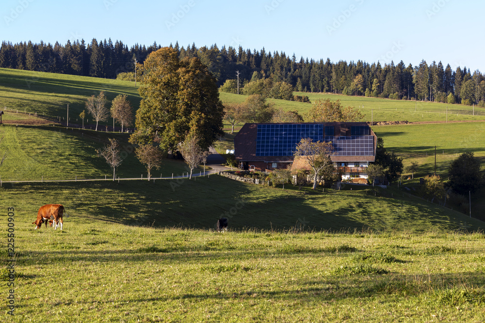Bauernhof mit Solarenergie Stock Photo Adobe Stock