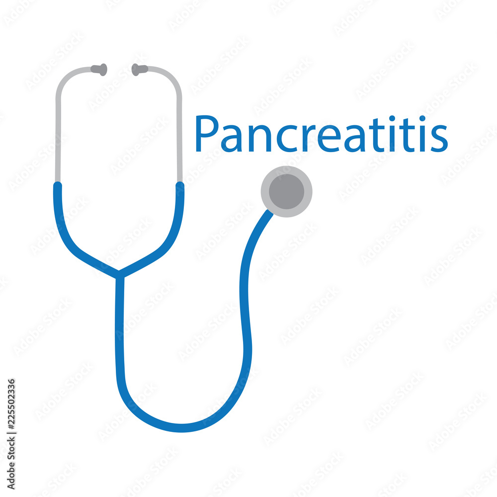 Pancreatitis word and stethoscope icon- vector illustration Pancreatitis word and stethoscope icon- vector illustration