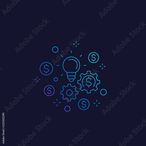 innovations and fintech vector linear icon