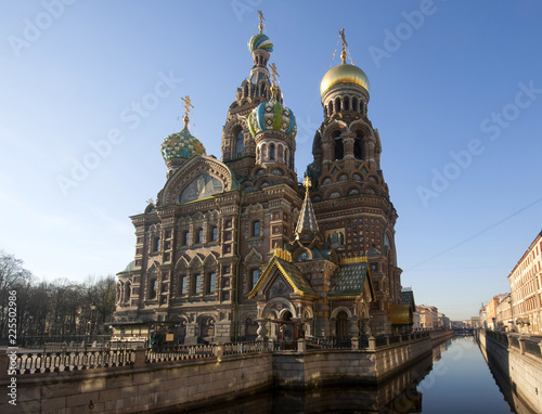 The Church of the Savior on Spilled Blood Saint-Petersburg Russia. Church was built in 1883-1907.