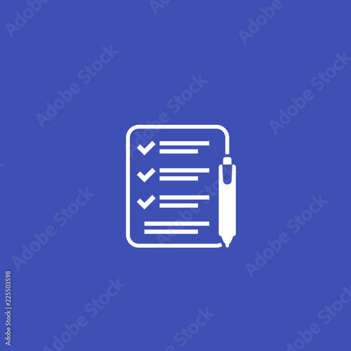 Survey, test or exam, vector icon