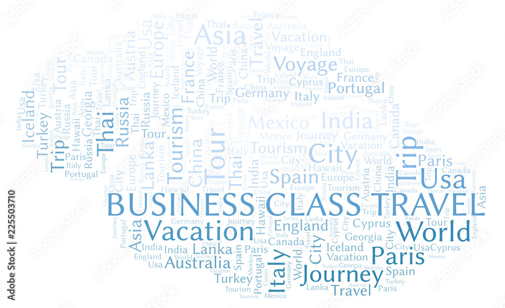 Business Class Travel word cloud.