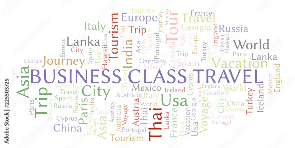 Business Class Travel word cloud.