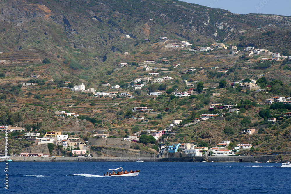 Morning scene of the cioy of Lipari. Sicilia, Italy. July, 2008.