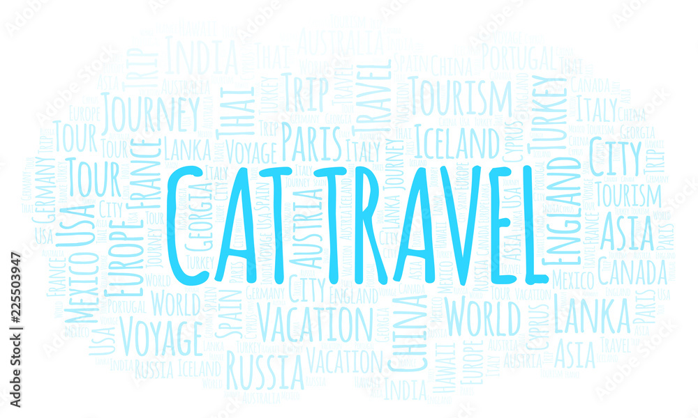 Obraz premium Cat Travel word cloud.