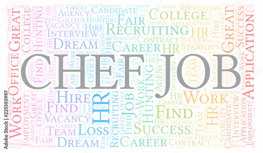 Obraz premium Chef Job word cloud.