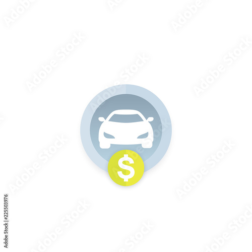 car rent, payment vector icon