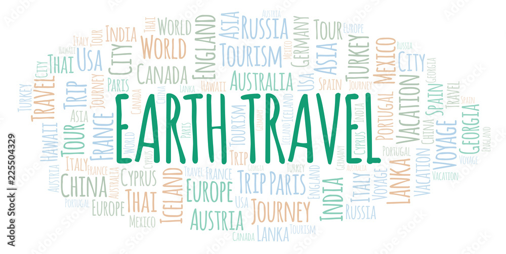 Fototapeta premium Earth Travel word cloud.