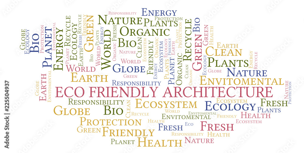 Eco Friendly Architecture word cloud. Eco Friendly Architecture word cloud.