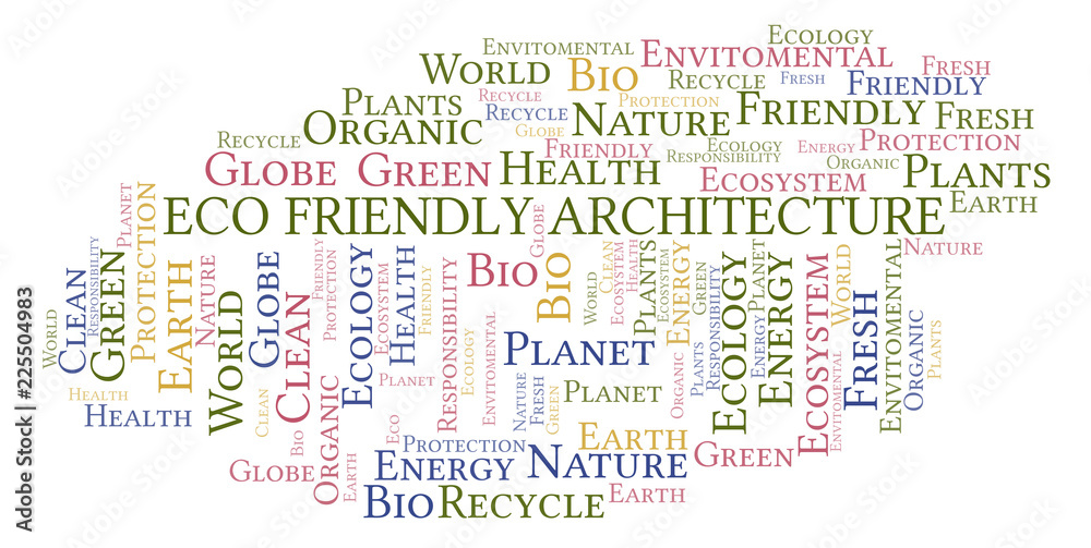 Fototapeta premium Eco Friendly Architecture word cloud.
