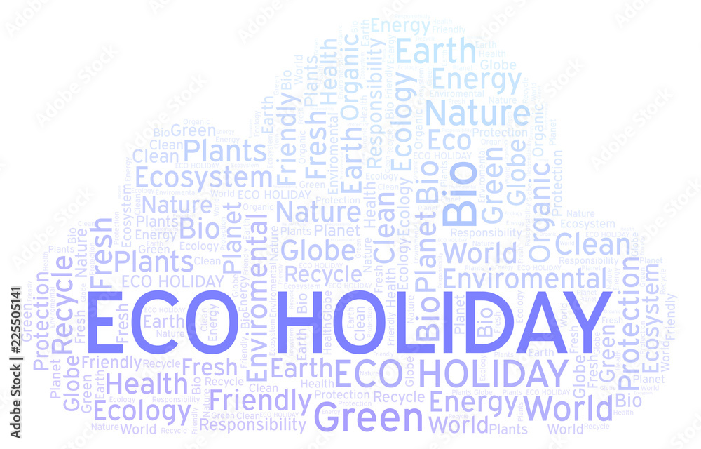 Obraz premium Eco Holiday word cloud.