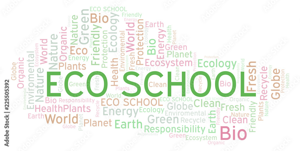Obraz premium Eco School word cloud.