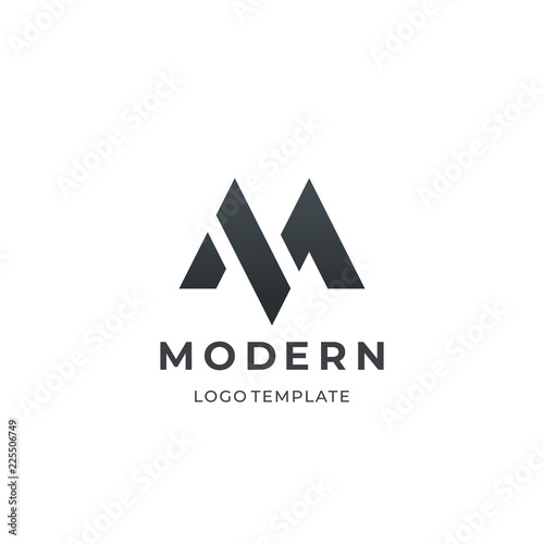 Abstract letter M logotype. Modern logo idea sign. Universal emblem vector icon. photo