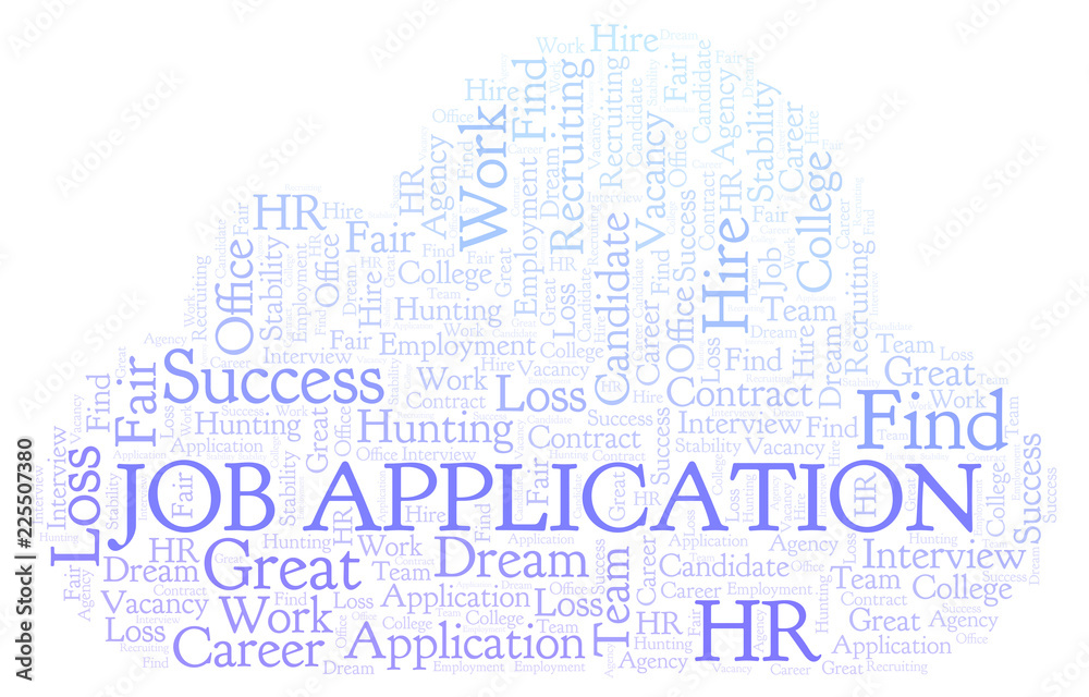 Obraz premium Job Application word cloud.