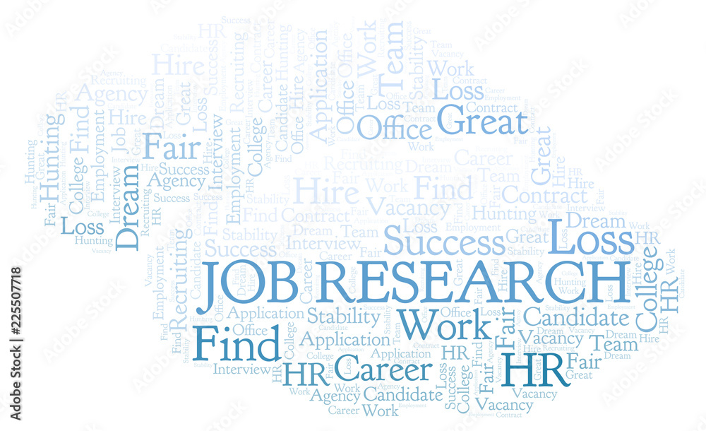 Fototapeta premium Job Research word cloud.