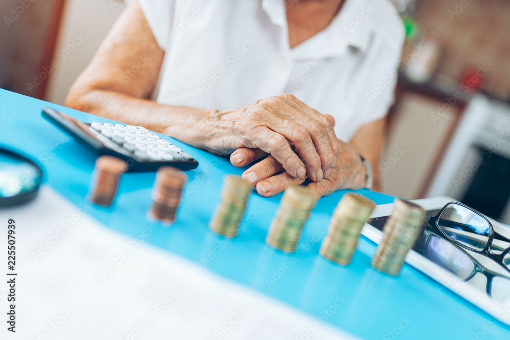 Obraz premium Senior woman checking her finances and invenstments