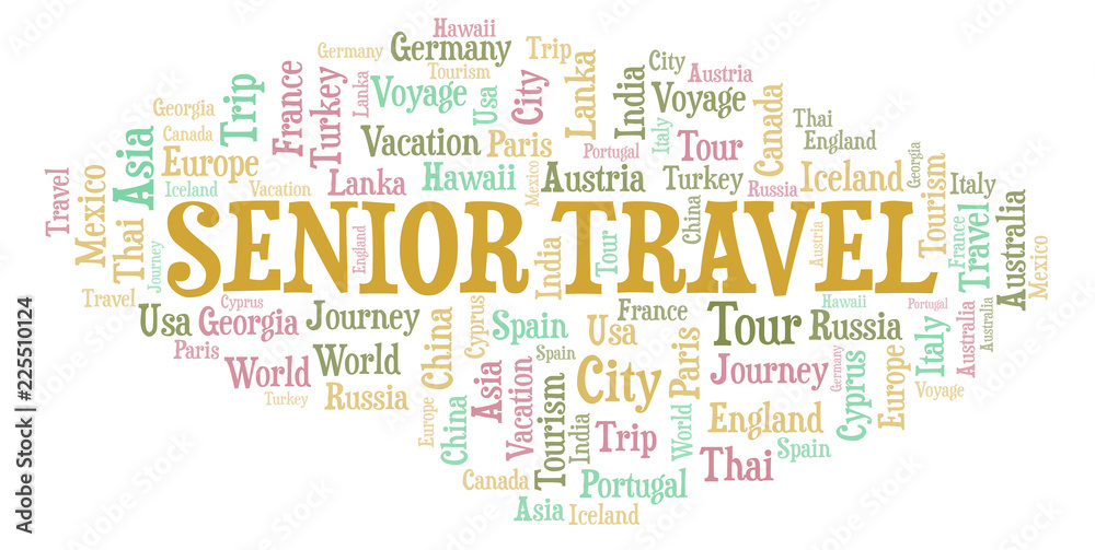 Obraz premium Senior Travel word cloud.