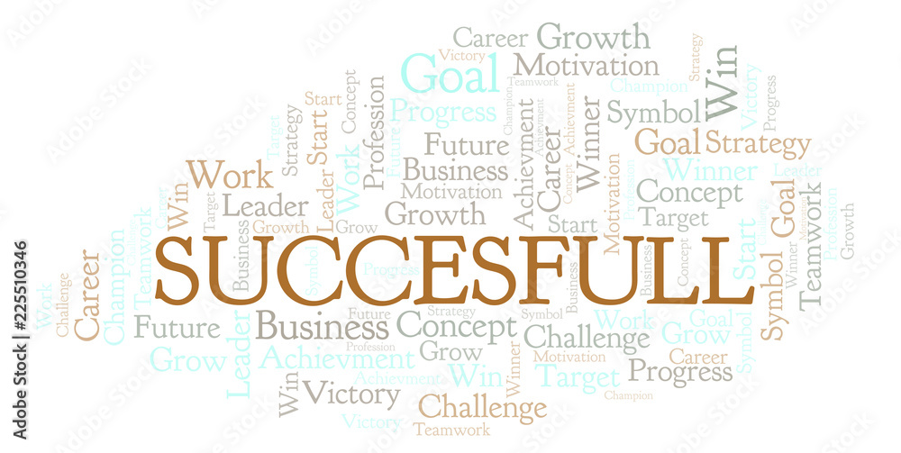Obraz premium Succesfull word cloud.