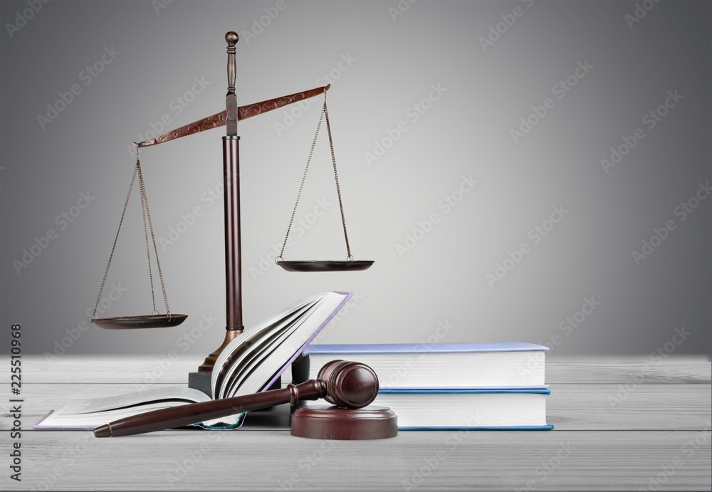 Justice Scales and books and wooden gavel Justice Scales and books and wooden gavel