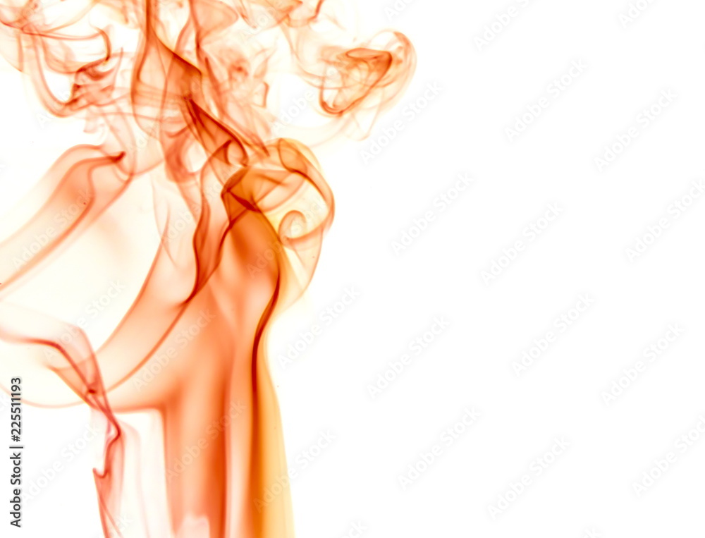 Naklejka premium Red smoke on white background
