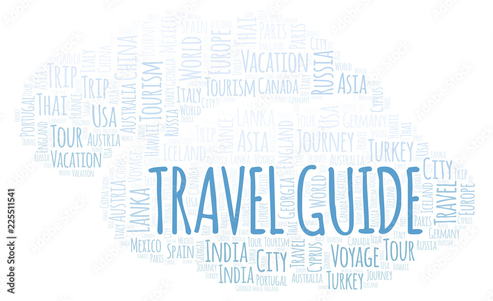 Fototapeta premium Travel Guide word cloud.