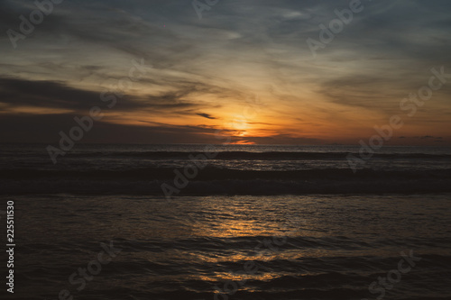 Beautiful tropic sunset at the beach in Thailand