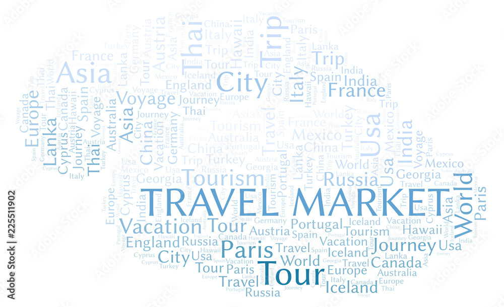 Fototapeta premium Travel Market word cloud.