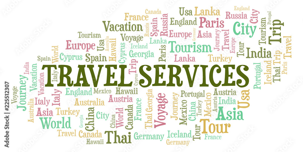 Travel Services word cloud.