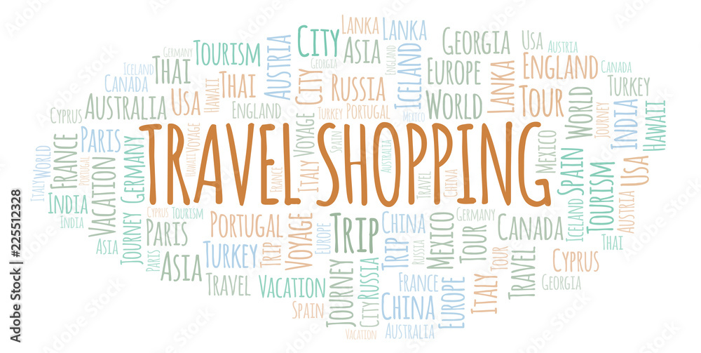 Obraz premium Travel Shopping word cloud.