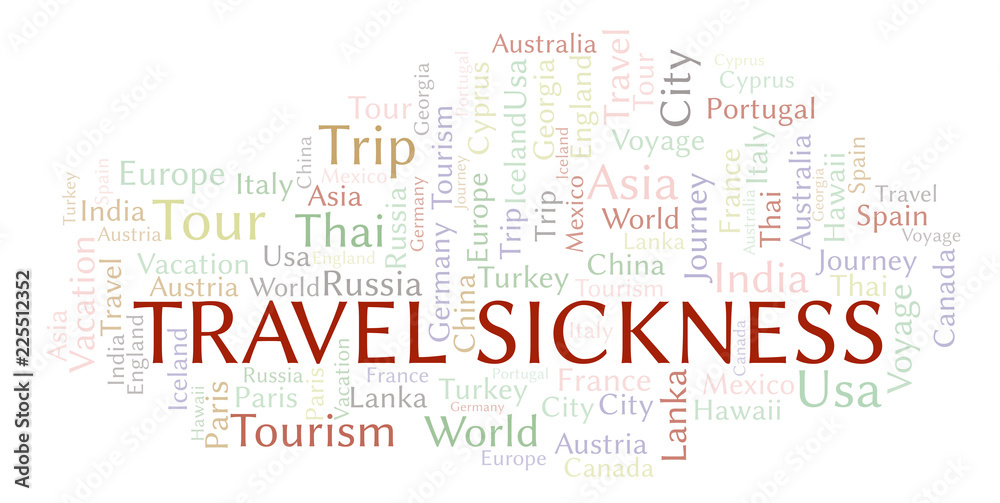 Fototapeta premium Travel Sickness word cloud.