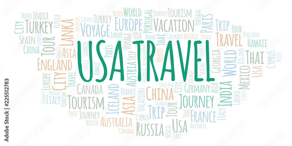 Obraz premium Usa Travel word cloud.