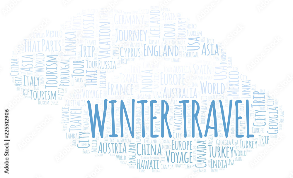 Winter Travel word cloud.
