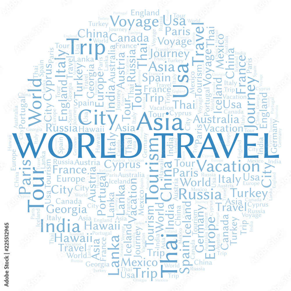 World Travel word cloud. World Travel word cloud.