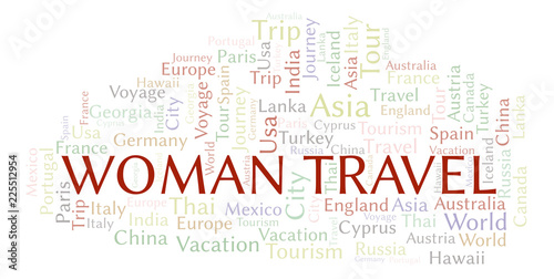 Woman Travel word cloud.