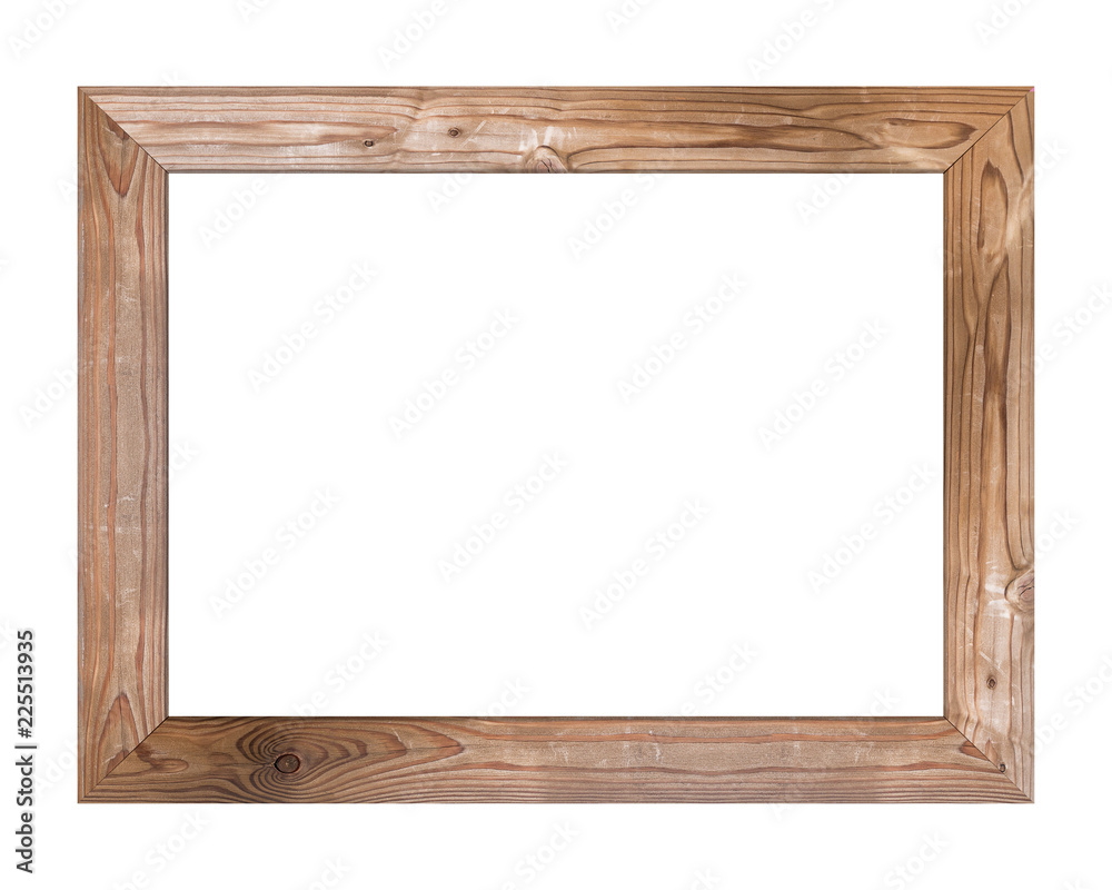 Brown wood frame isolated on white background. Object with clipping path Brown wood frame isolated on white background. Object with clipping path