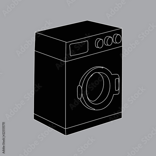 white background, silhouette, icon washing machine