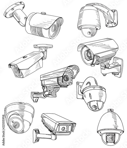  set of sketch camera, CCTV