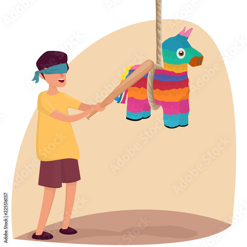 Child breaks pinata