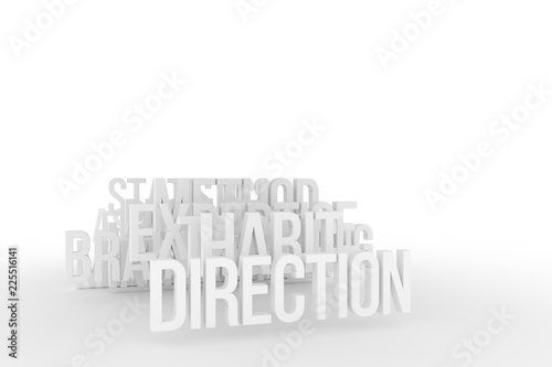 Habit & direction, business conceptual gray or black & white B&W 3D words. Graphic, web, style & communication. © BentChang