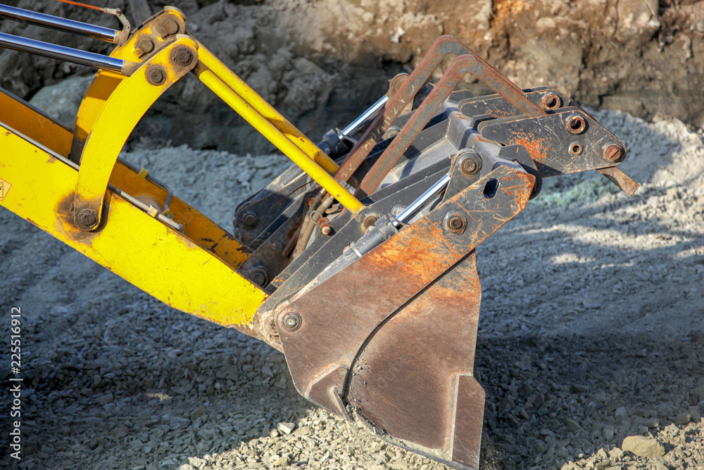 Excavator at a construction site.