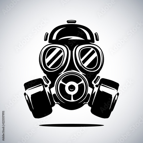 Gas mask vector illustration isolated on white. Respirator vector illustration