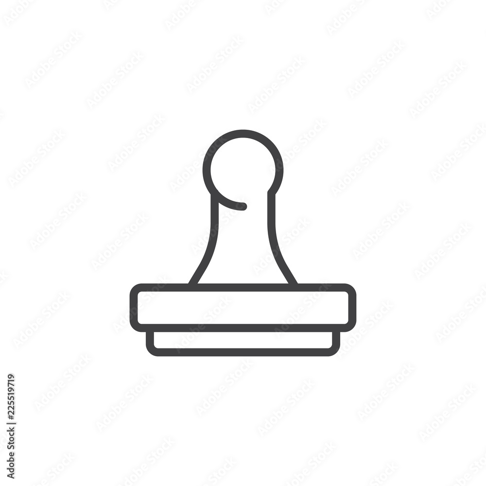 Rubber stamp outline icon. linear style sign for mobile concept and web design. Approved line vector icon. Symbol, logo illustration. Pixel perfect vector graphics Rubber stamp outline icon. linear style sign for mobile concept and web design. Approved line vector icon. Symbol, logo illustration. Pixel perfect vector graphics