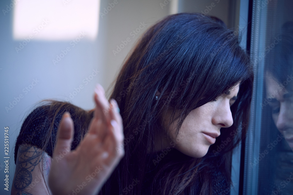 Fototapeta premium portrait of a fearful woman