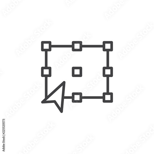 Transform tool outline icon. linear style sign for mobile concept and web design. Simple line vector icon. Symbol, logo illustration. Pixel perfect vector graphics