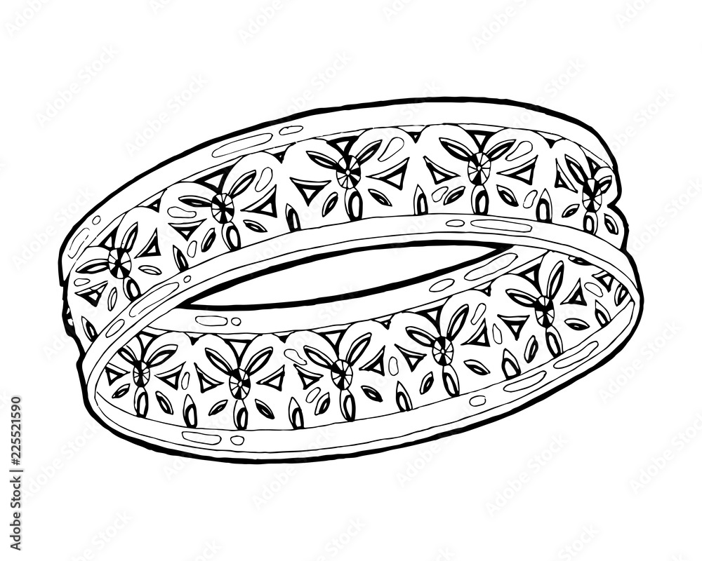 Ring sketch. Hand drawn ring jewelry. Ring with diamond in sketch style vector illustration Ring sketch. Hand drawn ring jewelry. Ring with diamond in sketch style vector illustration
