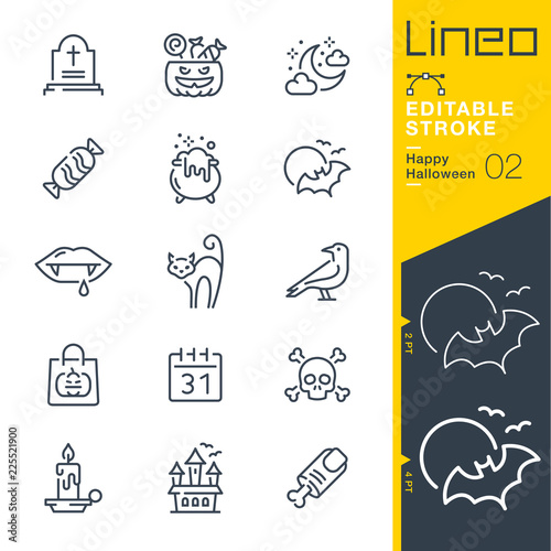 Lineo Editable Stroke - Happy Halloween line icons